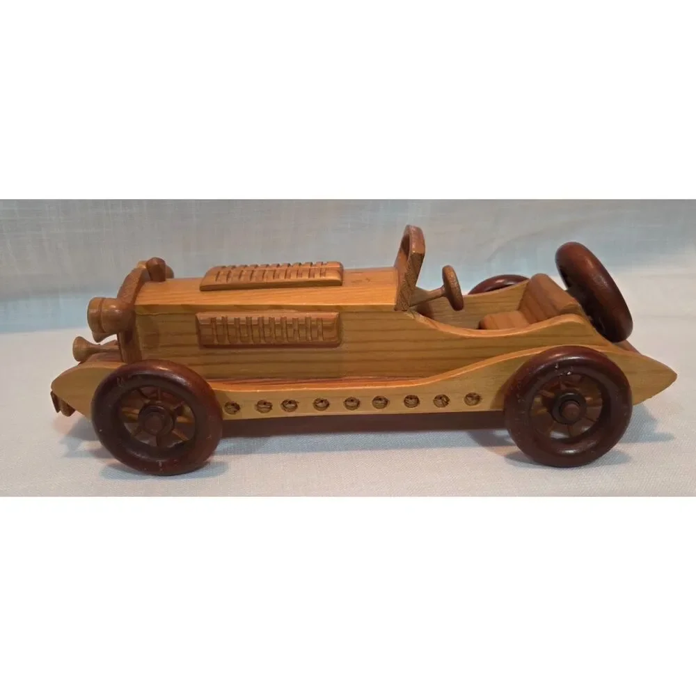 Vintage Handmade Wooden 1931 Mercedes SSKL Race Car Model 11
